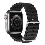 Dux Ducis OceanWave - Apple Watch 9/8/7/6/5/4/3/2/1/SE - 41/40/38mm - Soft Silikone urrem - Sort