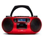 Aiwa BBTC-660DAB/RD: Portable Cassette Radio with CD, Bluetooth and USB, Cassette Recorder, RDS, FM PLL, Dab+, Remote Control, Colour: Red