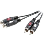 Speaka Professional - Rallonge SP-7870384 Cinch-RCA audio [2x Cinch-RCA mâle - 2x Cinch-RCA femelle] 2.50 m noir R843081