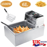 6L 2200W Electric Deep Fat Chip Fryer Non Stick Pan Safe Basket Handle W/ Lid UK