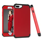 Apple Iphone 7 Plus / 8 Mobilskal Silikon Plast - Röd Och Sva