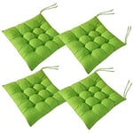 4 st mjuka stolsdynor, stolsdynor med band, stolsdynor matsal för trädgård uteplats kök matsal (40x40cm)E green