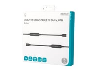Deltaco - Usb-Kabel - 24 Pin Usb-C (Hane) Till 24 Pin Usb-C (Hane) - Usb 3.1 Gen 1 - 20 V - 3 A - 3 M - Aktiv, Upp Till 10 Gbps Dataöverföringshastighet, 8K60 Hz (7680 X 4320) Stöd, Snabbladdning Upp Till 60 W - Svart