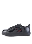 Kickers Tovni Lacer Patent School Shoe - Black, Black, Size 13 Younger