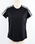 ADIDAS D2M Dare To Move Women's 3-Stripe Tee, T-shirt, Black, size XS (UK 4-6)