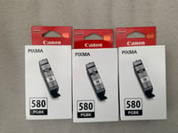 3x Original Canon PGI-580 PGBK Black Ink Cartridge For Canon Pixma TR7550 TS6150