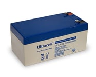 Ultracell Blybatteri 12 V, 3,4 Ah (UL3.4-12) Faston (4.8mm) Blybatteri, VdS