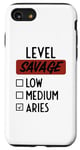 iPhone SE (2020) / 7 / 8 Funny Saying Level Of Savage Aries Zodiac Men Women Sarcasm Case