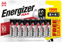 Energizer MAX AA/E91 (8+4 pack) E301531600 (Kan sendes i brev)