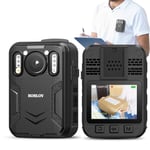 BOBLOV 128GB 4K Body Worn Camera with GPS 2x3000mAh Video Camera Camcorders