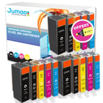 15 cartouches type Jumao compatibles pour Canon PIXMA MG6450 6650 7150 MX725 +Fluo offert