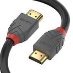 Lindy 7.5m Standard HDMI Cable, Anthra Line, Long Length, Gold Plated, Ethernet, 4K 30Hz HDMI 2.0 10.2G 3D 1080p 120Hz 144Hz HDR ARC CEC ATC Tested TV Monitor Xbox PS4 PS5 Blu-ray Soundbar