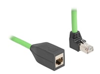 Delock - Nätverksförlängningskabel - Rj-45 (Hane) Vinklad Till Rj-45 (Hona) - 2 M - 6,8 Mm - Sf/Utp - Cat 6A - Stifttilldelning: 1:1 - Grön