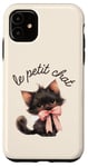 Coque pour iPhone 11 Le Petit Chat Coquette - Adorable petit chat français noeud rose