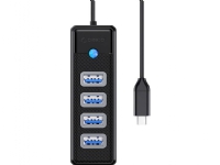 Orico Adapter Hub USB-C to 4x USB 3.0 Orico, 5 Gbps, 0.15m (black)