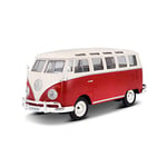 Maisto Modèle de voiture VW Bus Samba à l'échelle 1/25, portes et hayon à ouvrir, 20 cm, couleur expédiée au hasard