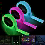 Fluorescerande självhäftande tejp, 5M*2CM Självlysande tejp, Reflextejp, för dekoration av scen, garage, trappor (3 st) 20mm*5m