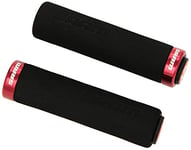 Sram MTB 00.7915.068.020 Locking Foam Grips with Single Red Clamp, Black, 12.9 cm