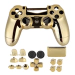 fasient1 Handle Shell for PS4 Slim, Plastic Game Pad Handle Housing Shell Cover Controller Hard Case Cover for PS4 Slim, Easy Installation - Gold