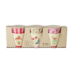 Rice - Melamine Cups with Happy Forest Prints - Pink - Small