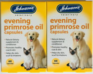 Johnson's Evening Primrose Oil Capsules Dog, Cat Natural Healthy Skin X2 Packs