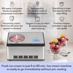 Ice Cream Maker Machine Yoghurt Maker 4 in 1 Timer WiFi Touch Gelato 2 L 180W