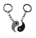 Eurofusioni TAO Keyring Couple - Yin Yang silver plated Lucky Charms - Original Gift Idea women and man, Anniversary, Birthday, Valentines Day for her and him - Craft Jewel