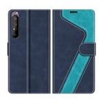MOBESV Sony Xperia 1 II 5G Case, Phone Case For Sony Xperia 1 II 5G, Sony Xperia 1 II 5G Phone Cover, Flip Wallet Case for Sony Xperia 1 II 5G Phone Case, Dark Blue/Light Blue