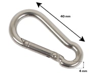 Home It® karbinhake Ø 4 x 40 mm i rostfritt stål 2 st.