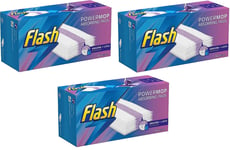 Flash Power Mop 16 Refill Cleaning Pads Disposable Absorbent Cloths Powermop x 3