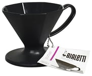 Bialetti - 6360 - Pour Over Machine à Café avec 1 Tasse Plastique - Noir