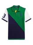 Ralph Lauren Colour Block Big Pony Polo Shirt, Green/Multi