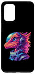 Galaxy S20+ Dinosaur with Headphones Fantasy Art Case