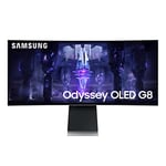 Samsung Ecran PC Odyssey OLED G8 34’’ 175Hz , 0.1ms, Dalle OLED Incurvée 1800R,UWQHD: 3440 x 1440, AMD FreeSync Premium Pro,Core Lightning +,Smart, Inclinable-Ajustable en hauteur, USB C, Micro HDMI