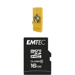 Pack Support de Stockage Rapide et Performant : Clé USB - 2.0 - Série Licence - Harry Potter Hufflepuff - 16 Go + Carte MicroSD - Classe 10-16 GB