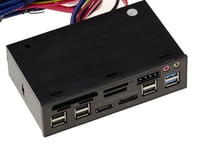 KALEA-INFORMATIQUE Façade avant pour baie 5.25, multi ports : CF SD MicroSD MMC USB2 USB3 eSATA SATA Audio 12V 5V