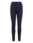 Famme Ribbed Seamless Tights Blå