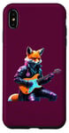 Coque pour iPhone XS Max Renard jouant de la guitare Rock Musicien Band Guitariste Amoureux de musique