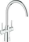 GROHE Ambi Monobloc Two Handle Kitchen Sink Mono Mixer Tap Swivel Spout