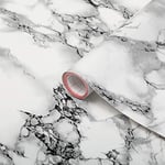 d-c-fix papier adhésif pour meuble effet marbre Marmi Blanc - film autocollant décoratif rouleau vinyle - pour cuisine, porte, table - décoration revêtement peint stickers collant - 45 cm x 2 m