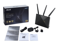 ASUS 4G-AX56 - - trådlös router - - WWAN 4-ports-switch - 1GbE - Wi-Fi 6 - Dubbelband tjänst ingår ej