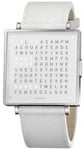 QLOCKTWO Watch W39 Pure White Leather D