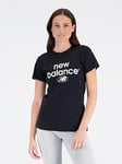 New Balance Women'S Essentials Cotton Jersey Athletic Fit T-Shirt - Black
