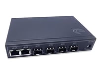 Elfcam® - Commutateur Switch Fibre Optique avec 4 Ports SFP et 2 Ports Gigabit Ethernet 10/100/1000Mbps, Plug & Play Non Géré (4 Ports SFP)