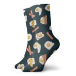 Kevin-Shop Men's And Women Socks- Bacon And Scrambled Eggs Colorful Funny Novelty Crew Socks