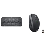 Logitech MX Keys Mini Minimalist Wireless Illuminated Keyboard, Graphite & MX Anywhere 2S Wireless Mouse, Multi-Device, Bluetooth and 2.4 GHz with USB Unifying Receiver, Graphite Black.