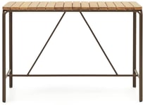 Salguer, Udendørs bord, solidt træ by Kave Home (H: 96 cm. x B: 140 cm. x L: 70 cm., Brun/Natur)