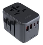 AUKEY PA-TA07 Universal Travel Adapter Charger 35W with USB-C & USB-A UK USA EU AUS CHN 150 Countries