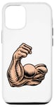 Coque pour iPhone 12/12 Pro Icône de dessin animé pour bras musculaire biceps fort