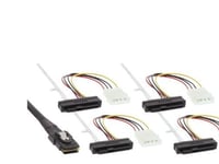 Inline Sas Anschlusskabel, Mini-Sas Sff8087 An 4X Sas + Strom, Sas Hdd An Controller, 75Cm (27621)
